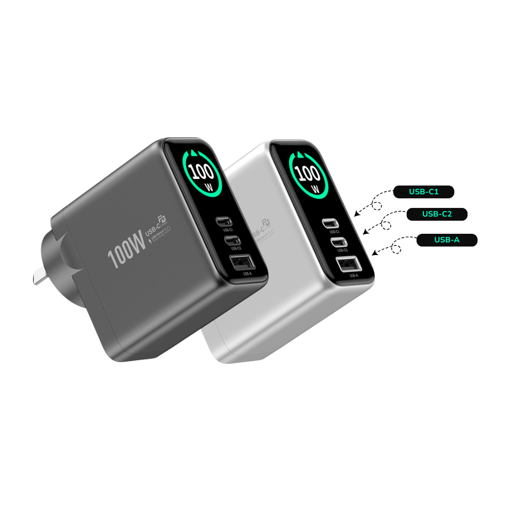 EnoVolt Pro™ 100W — Turbo GaN Fast Wall Charger — Multi-Device Power