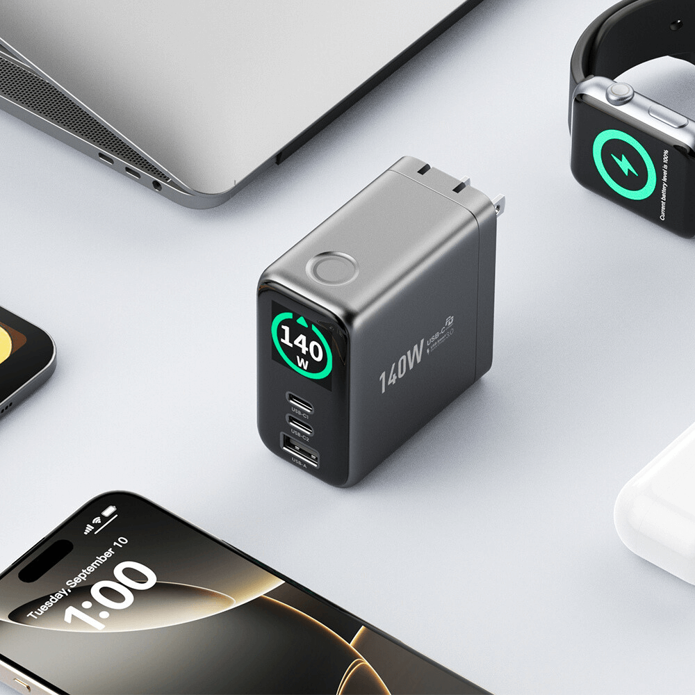 EnoVolt Pro™ 140W — Ultra GaN Fast Wall Charger  — Multi-Device Power