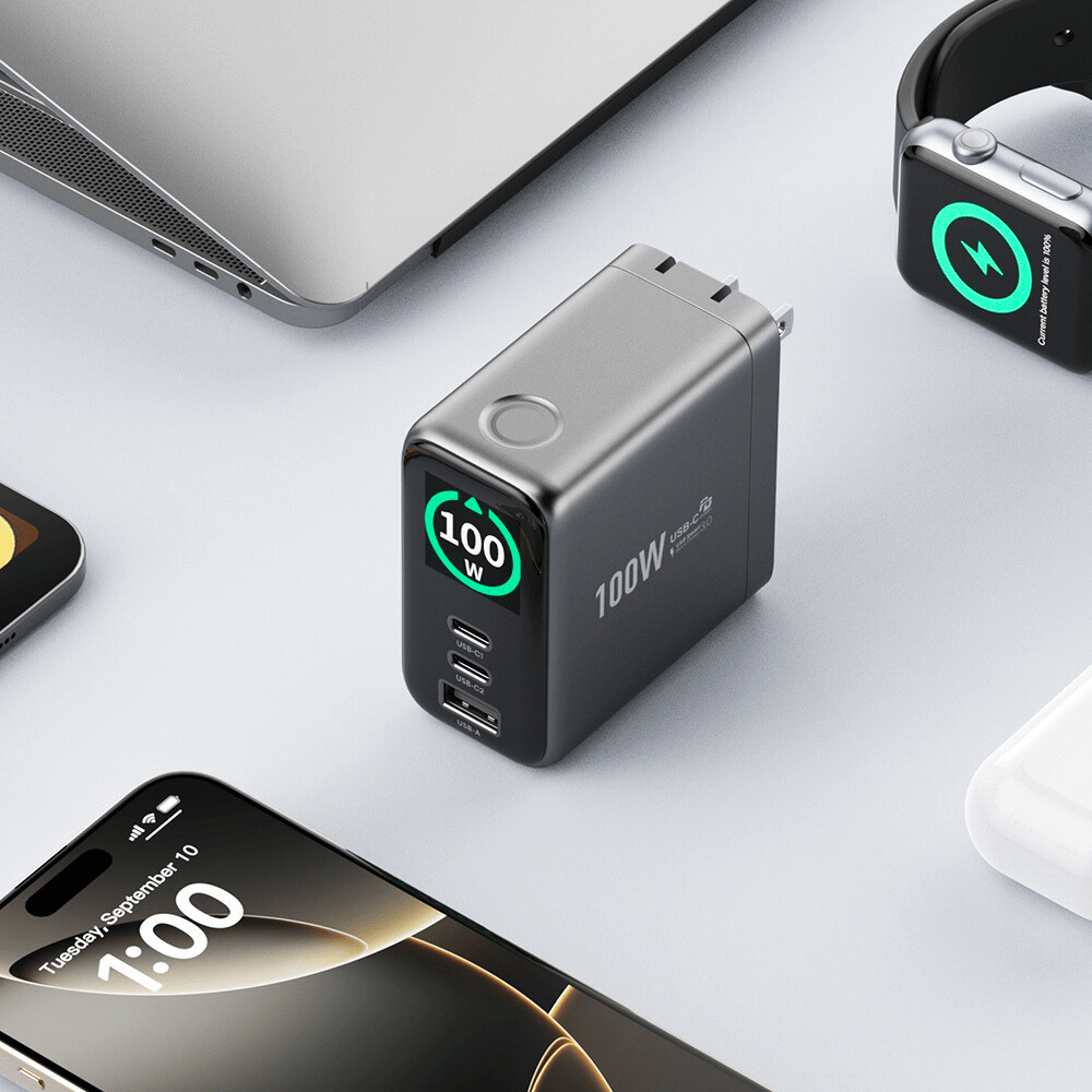 EnoVolt Pro™ 100W — Turbo GaN Fast Wall Charger — Multi-Device Power