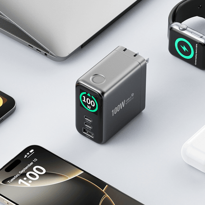 EnoVolt Pro™ 100W — Turbo GaN Fast Wall Charger — Multi-Device Power