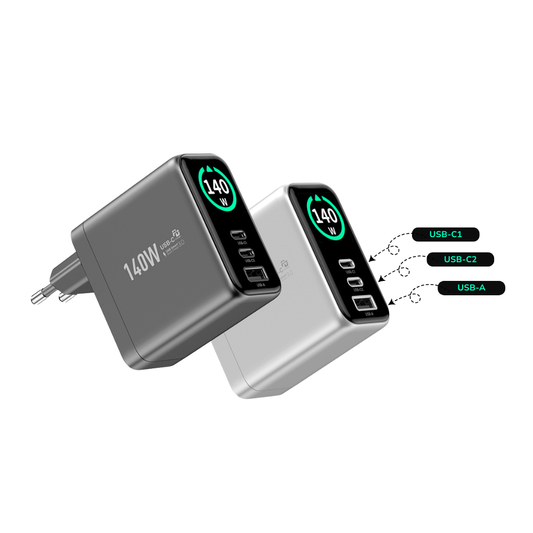 EnoVolt Pro™ 140W — Ultra GaN Fast Wall Charger  — Multi-Device Power