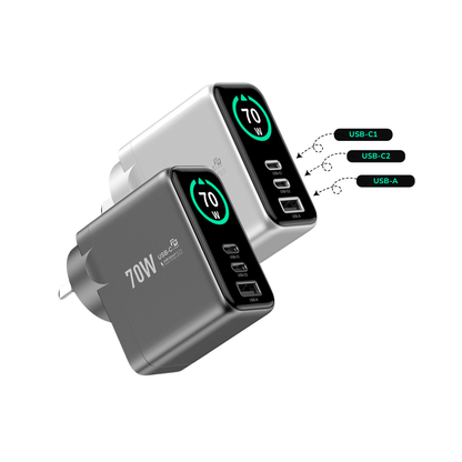 EnoVolt Pro™ 70W — Mini GaN Fast Charger — Multi-Device Power