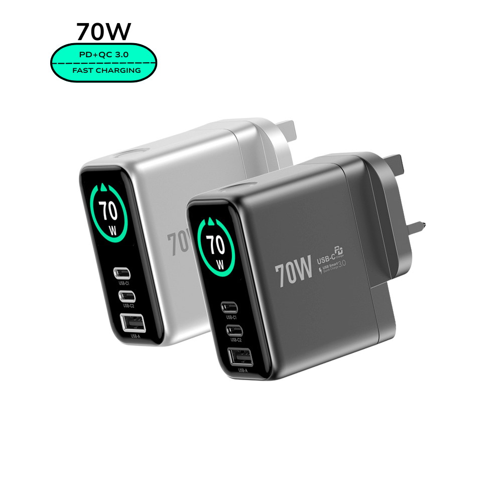 EnoVolt Pro™ 70W — Mini GaN Fast Charger — Multi-Device Power
